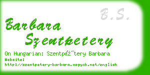 barbara szentpetery business card